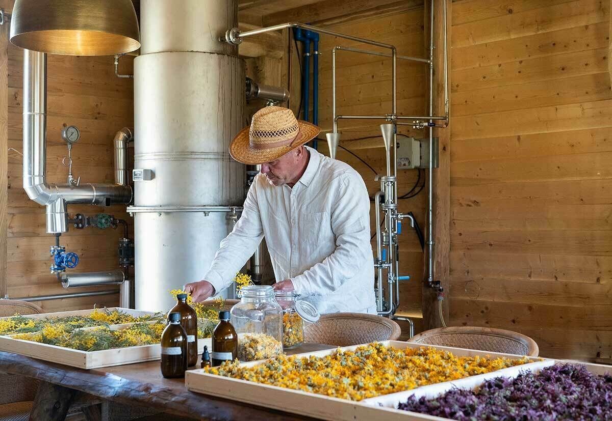 Alle Kräuter und Blüten werden im Herb House per Hand getrocknet und gepresst (Foto: PR)