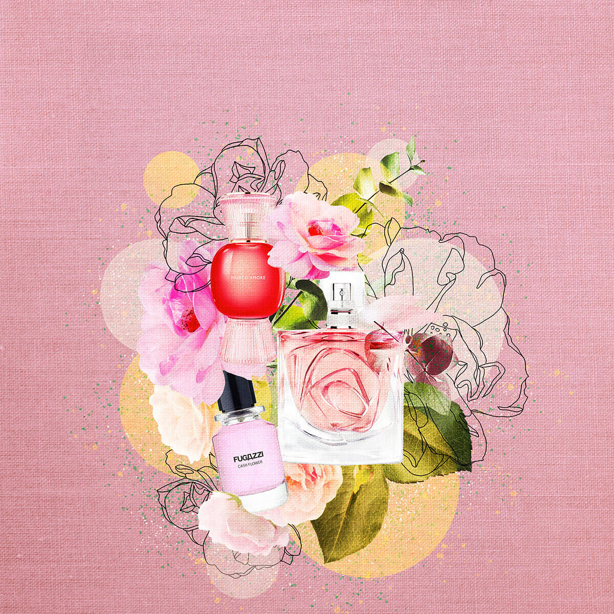 Düfte im Zeichen der Rose (Collage von Angélica Mora Rivasplata)