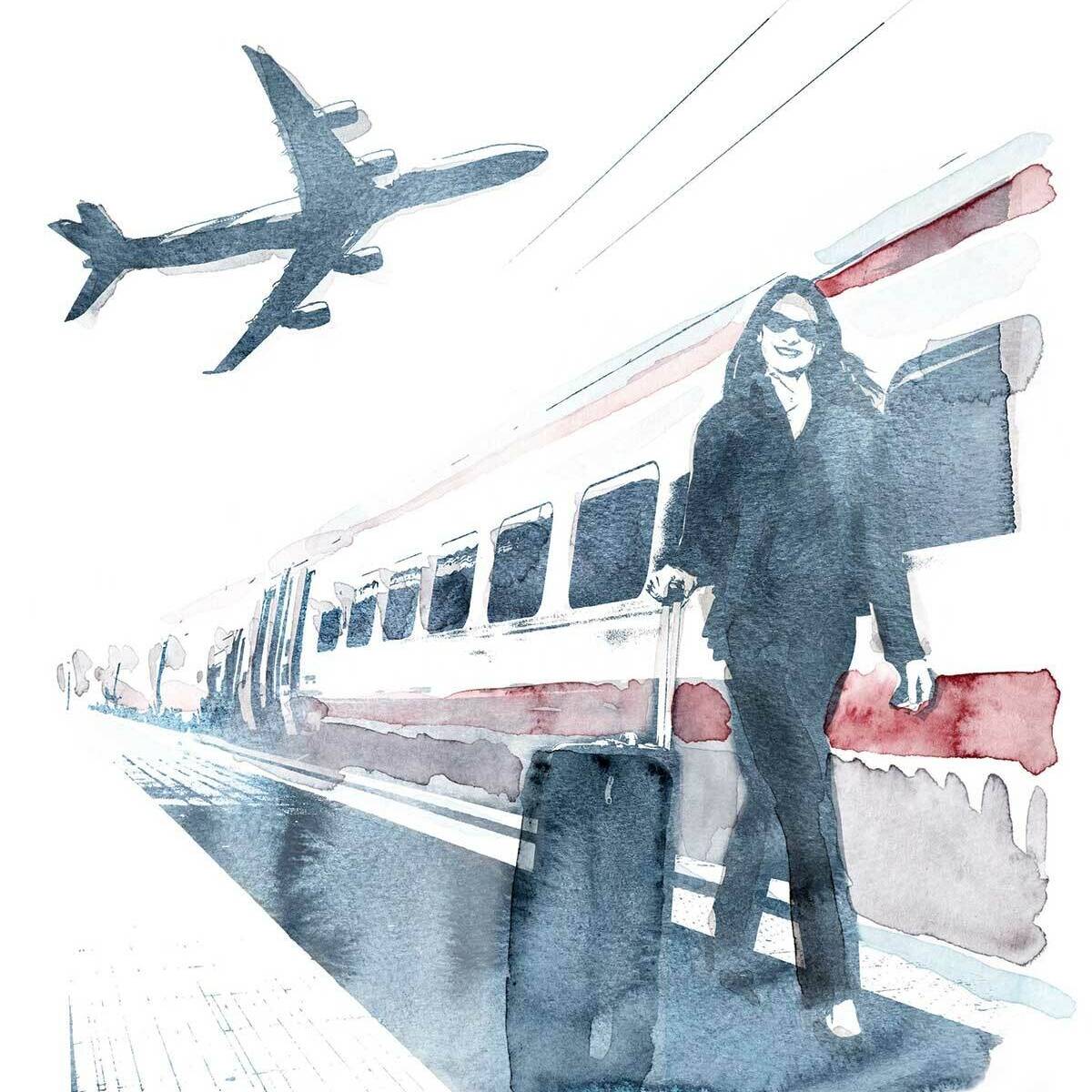 Die Redaktion ist viel unterwegs. Die lustigsten Beobachtungen gibt es nun als Airport ABC (Illustration: Eva Jakob)