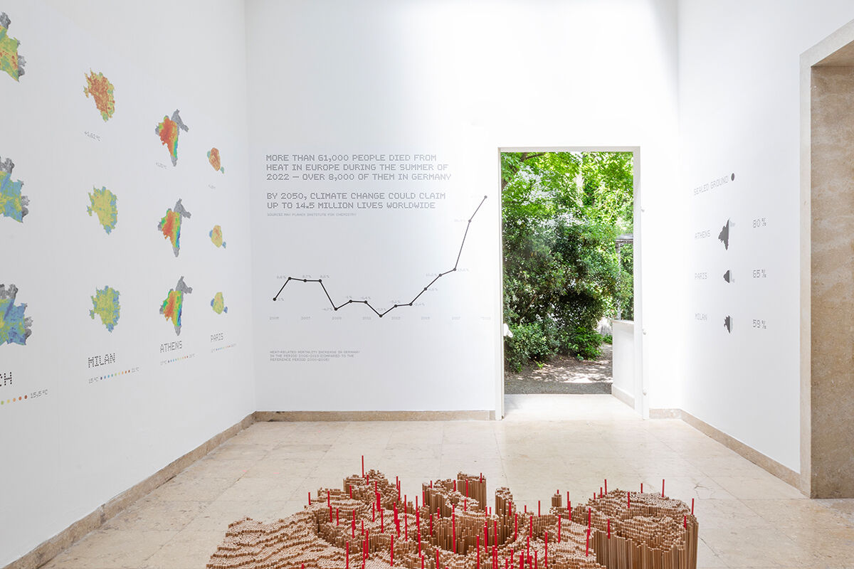 Diagramme, Karten und ein räumliches Temperaturmodell veranschaulichen die komplexen Zusammenhänge zwischen Klima, Stadtstruktur und Alltag. (Foto: STRESSTEST PR)