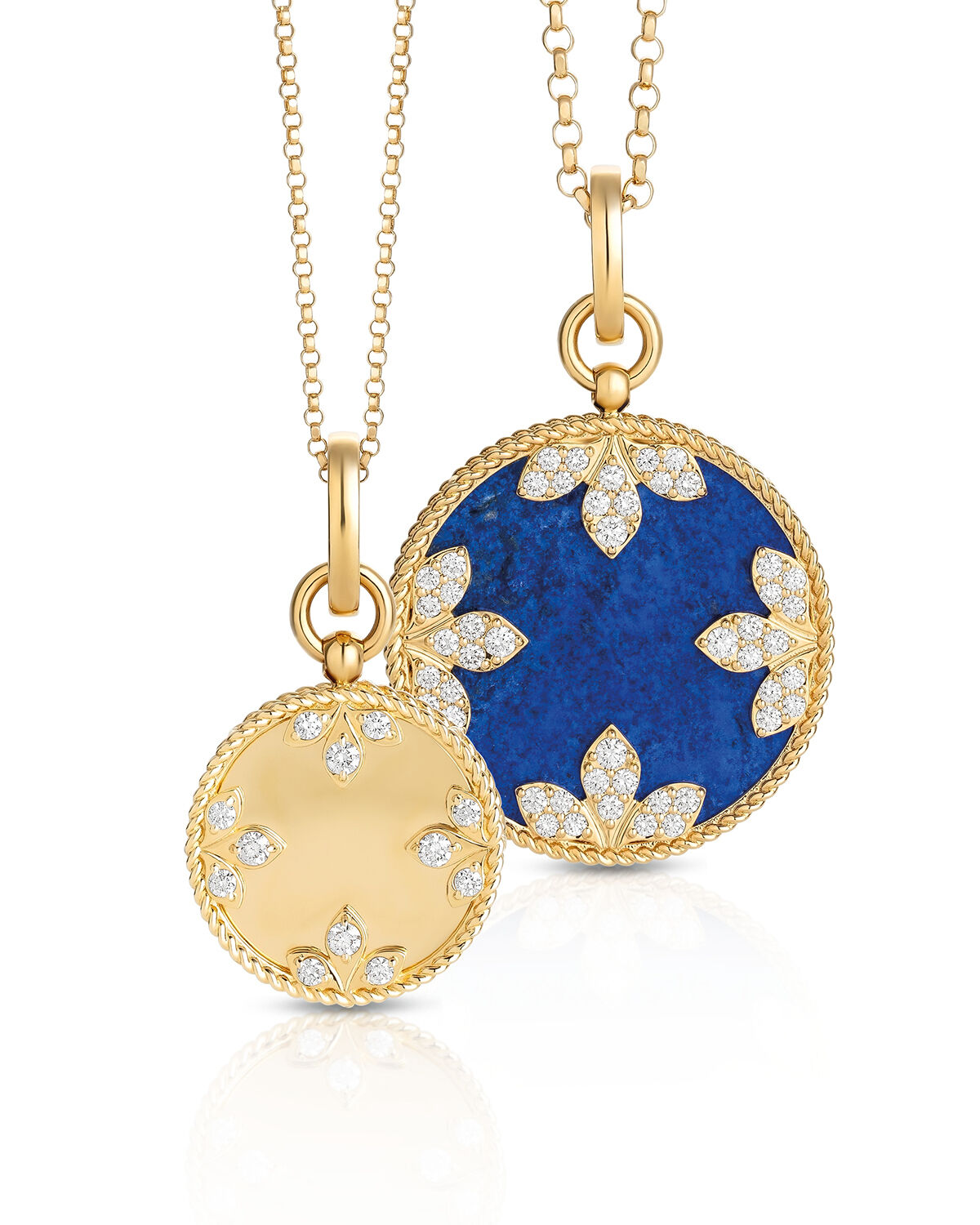 Die Venetian Medallions Collection vereint florale Motive, funkelnde Diamanten und leuchtende Farben zu Schmuckstücken, die Roberto Coins kreative Vision stilvoll zum Ausdruck bringen (Foto: PR Roberto Coin)