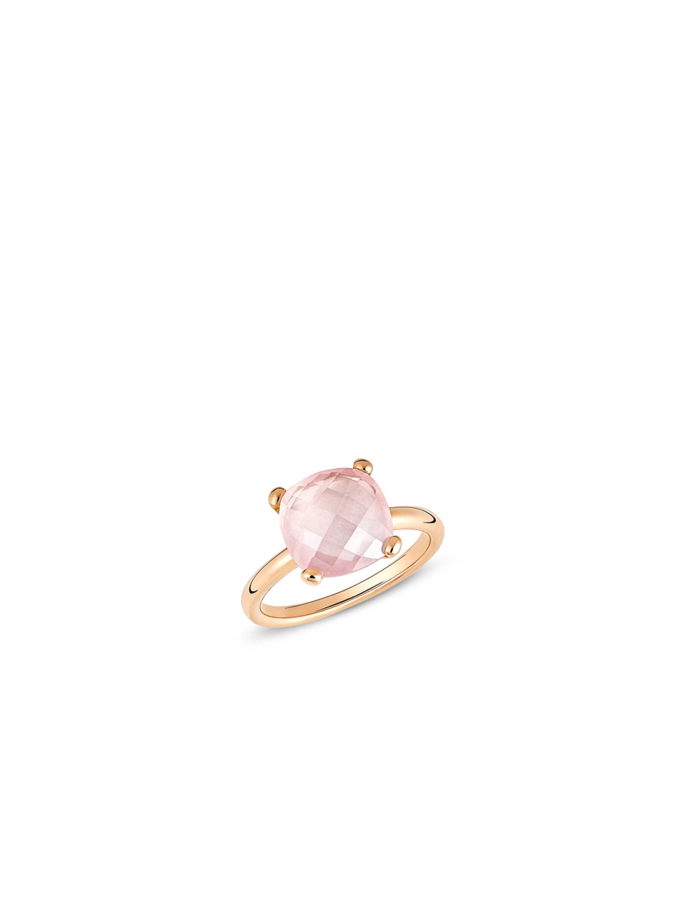 FACETTEN - REICH Ring „Electrify“ aus Roségold mit einem Rosenquarz, von Wempe, um 695 Euro